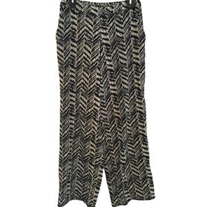 Solitaire Size Medium Black & Gray Palazzo Pants With Pockets